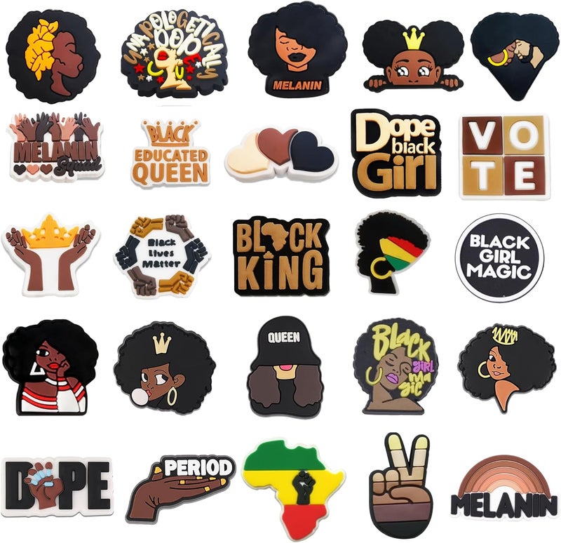 BULKITEM 25 Pcs Gamer, Summer, Nurse, Pink, Hunting, Black,USA american flag crocs,Shoe Charms, Cute Shoe Accessories Gifts Charms for Teens Kids Adults - Image 1